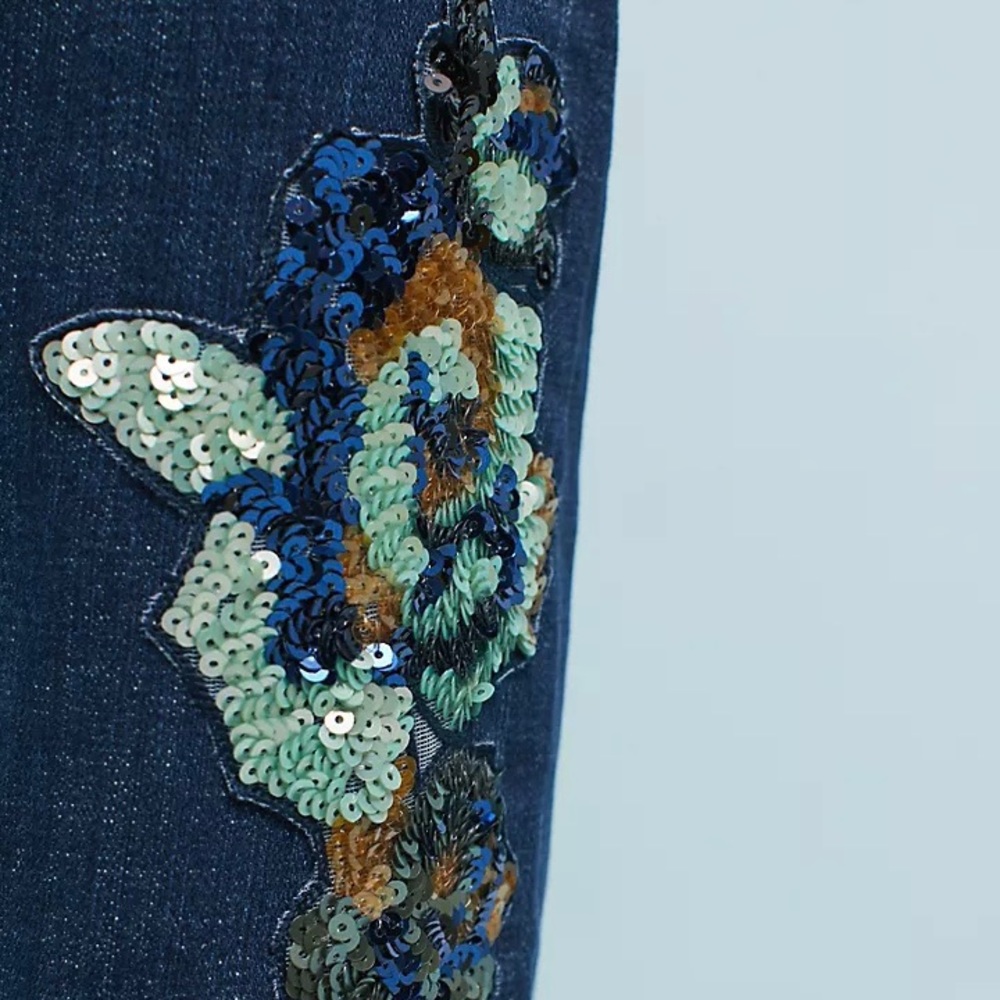 Anthropologie Pilcro & Letterpress Sequin Slim Boyfriend Jeans Size 31 - Picture 7 of 15